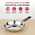 Vinod Stainless Steel Heavy Bottom Royal Fry Pan Dishwasher Safe Gas Stove and Induction Compatible Durable 22 Cm Frying Pan Soft Touch Handle Kitchen Utensil