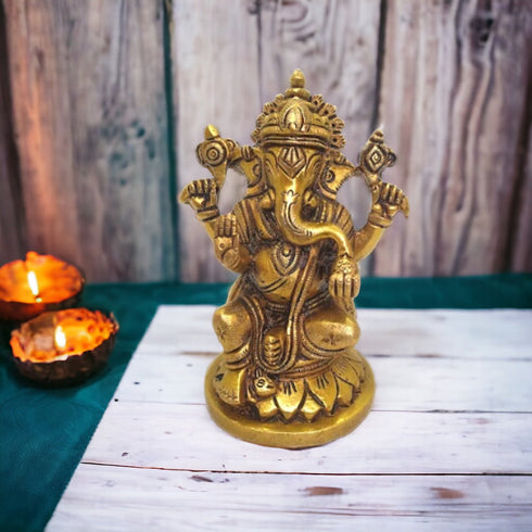 Tamas Brass Lord Ganesh Lakshmi Statue