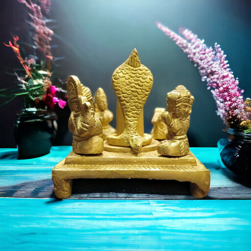 Tamas Brass Shiv Parivar with Shivling, Shri Kartikeya, Ganesh, Mata Parvati and Nandi Statue/Idol