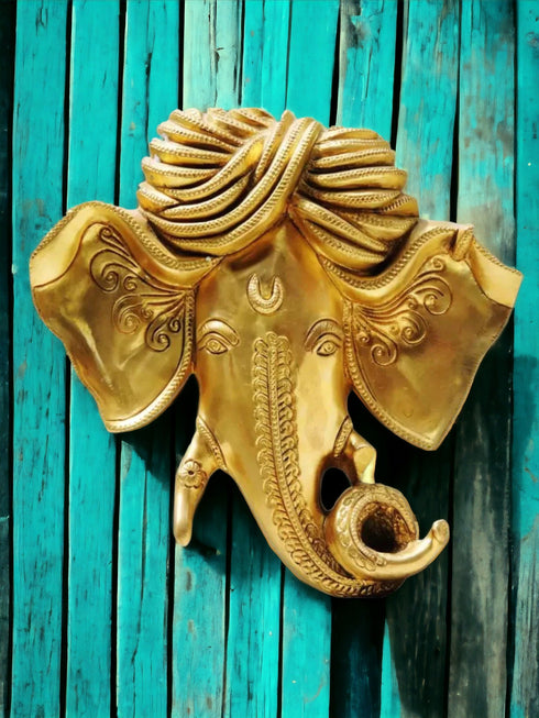 Tamas Brass Ganesh Pagari Face Wall Hanging