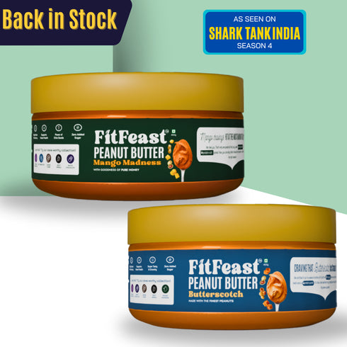Fitfeast Mango Madness & Butterscotch Peanut Butter (150g Each)