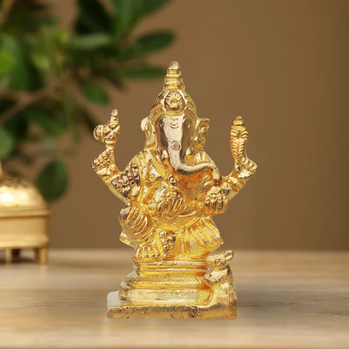 Brass Ganesh Ji God Idol Statue 0.41Kg