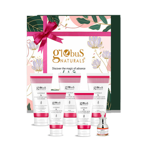Globus Naturals Glycolic & 1% Salicylic Acid Gift Box - Set of 6