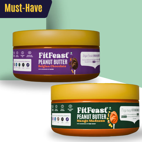 Fitfeast Belgian Chocolate & Mango Madness Peanut Butter (150g Each)