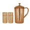 Copper Hammered Jug Pitcher -1700 with 4 PCS Glass