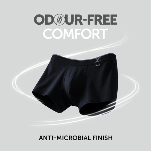 XYXX Traq Silver Cotton Trunks Black Knight