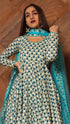 Pomcha Jaipur Anokhi Cotton Hand Block Print Anarkali Set