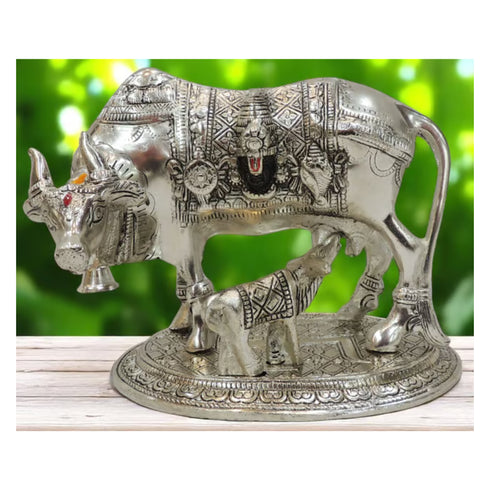 Aluminium Showpiece Cow Statue - 8*4.7*6 Inch