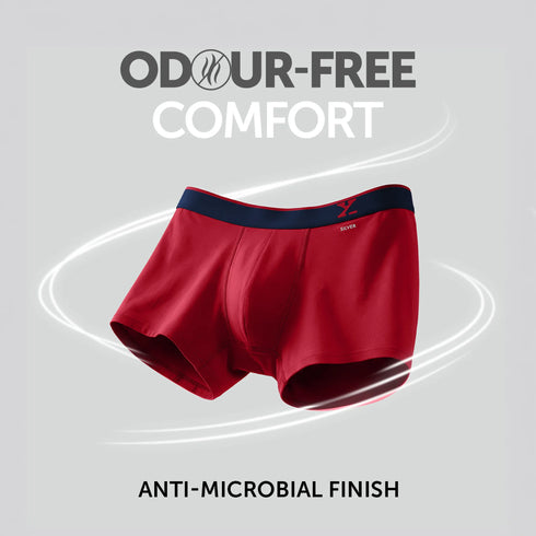 XYXX Traq Silver Cotton Trunks Rio Red