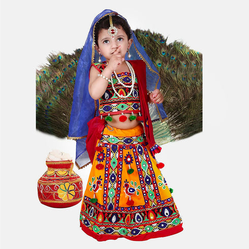 Raj Fancy Dresses Radha and Krishna Radha Ji| Yellow| Heavy Mythological Character Costume