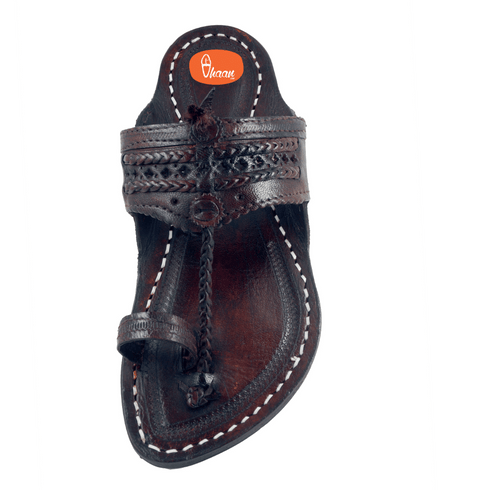 Vhaanfootwear Single wadi Dark Brown Pure Leather Kapashi Kolhapuri Chappal For Men Vhaan