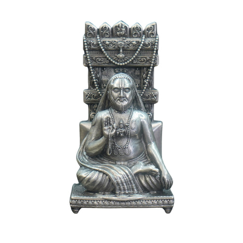 Pure Silver Antique Raghavedra Swamy With Frame 77.94G By Mahita Collections