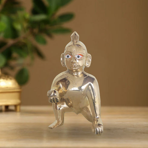 Brass Laddu Gopal God Idol Statue 0.74Kg