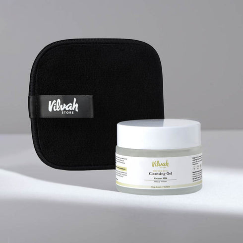 Vilvah Store Makeup Removal Cleansing Gel & reusable Cleansing Pad