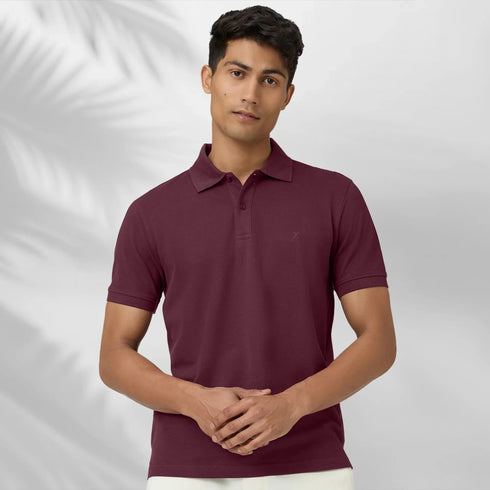 XYXX Nova Combed Cotton Polo T-shirts Merlot Maroon