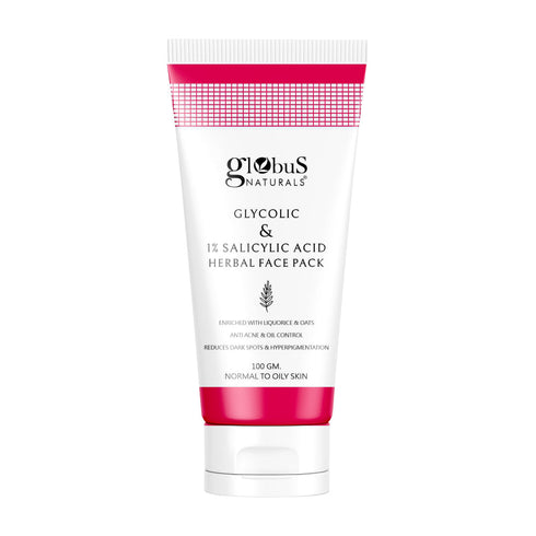 Globus Naturals Glycolic & 1% Salicylic Acid Herbal Anti Acne Face Scrub
