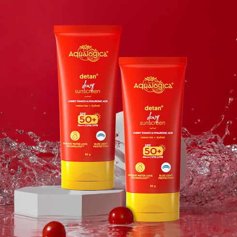 Aqualogica Detan+ Dewy Sunscreen with SPF 50+ and PA++++ for UVA