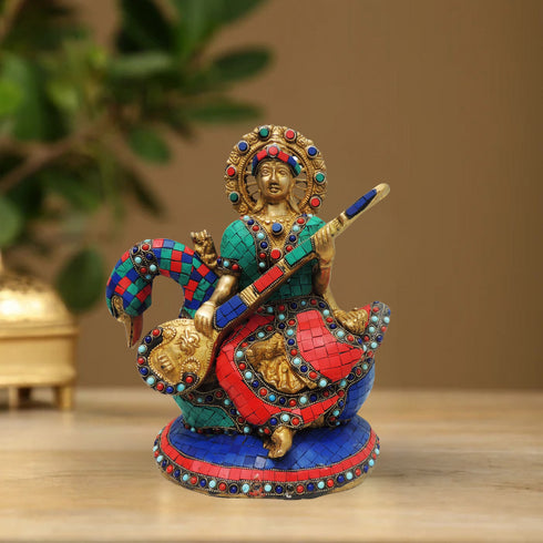 Brass Sharaswati Statue 7.016Kg