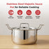 Vinod Doniv Majestic Stainless Steel Sandwich Bottom Sauce Pot With Lid 22 cm 4.5 ltr Induction Friendly