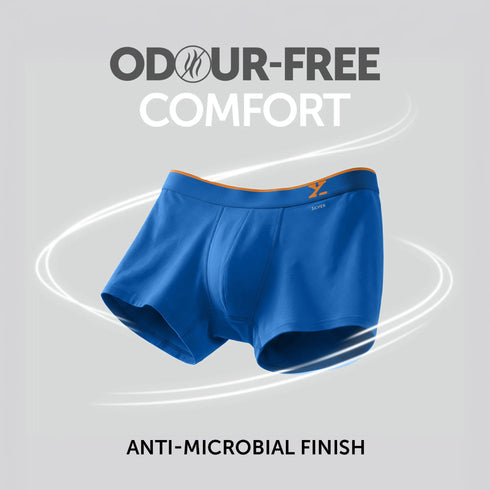 XYXX Traq Silver Cotton Trunks Horizon Blue