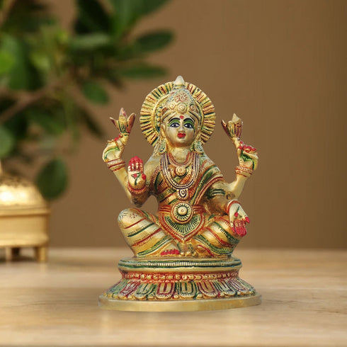 Brass Laxmi Ji Goddess Idol Statue 2.075Kg