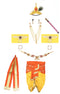 Raj Fancy Dresses Baby Krishna Yellow and Orange Brocade Fabric Janmashtami Mythological Character Costume