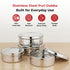 Vinod Stainless Steel Hammered Puri Dabba Set of 4 Capacity 1200 ml 1500 ml 2100 ml 2500 ml Heavy Gauge Steel Airtight Lids and Rust Free