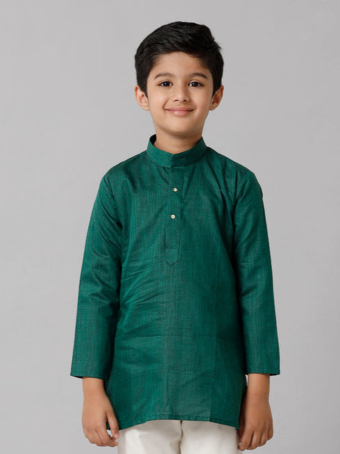 Ramraj Cotton Boys Fantastic Kurtha Full Sleeves Green FS5