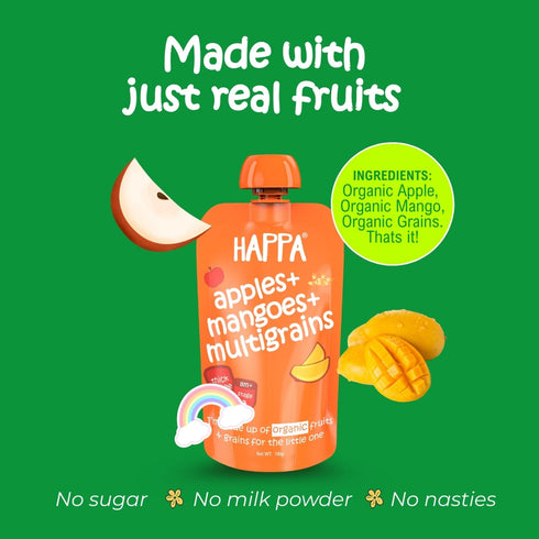 Happa Organic Baby Food Apple Mango and Multigrain Puree