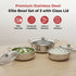 Vinod Stainless Steel Elite Bowl 3 Pcs Set with Glass Lids and Side Handles Highest Grade Stainless Steel Mirror Finish Strong and Sturdy Build
