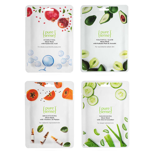 PureSense Sheet Mask (Pack of 4) | From the makers of Parachute Advansed