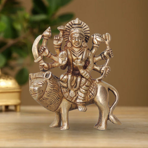 Brass Goddess Durga Superfine Idol 0.492Kg