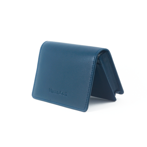 Vhaanfootwear Premium Leather Card Holder with Protective Cover by Vhaan Blue