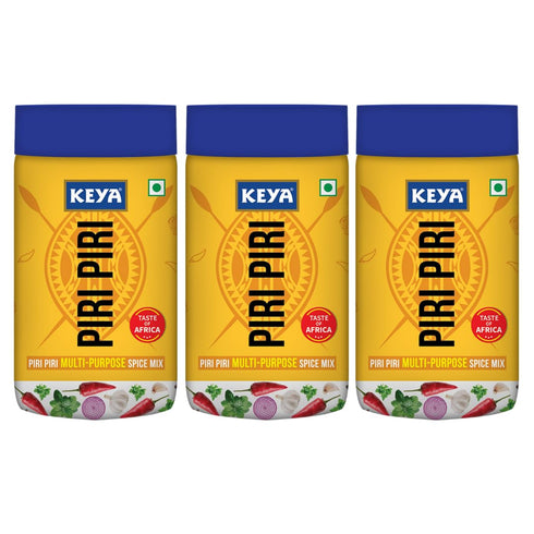 Keyafoods Keya Piri Piri Peri Peri Exotic Spice Mix Multi purpose Seasoning Zero Artifical Colours No Added MSG Instant Seasoning Mix Marinade Mix Dip Mix Sprinkler Perfect for Fries Sweet Corn Makhana Papad Khichdi 100g Pack of 3