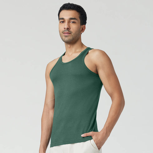 XYXX Ace Modal-Cotton Vest Forest Green