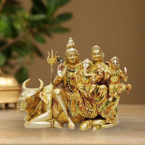 Brass Shiv Parivar With Nandi Statue 3.83Kg