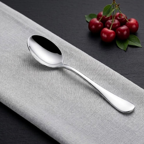 Vinod Decora Stainless Steel Dessert Spoon Set of 12 Piece Heavy Gauge Steel Mirror Finish Rust Free Tough Strong and Durable