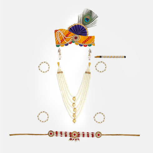 Raj Fancy Dresses Baby Krishna Dress for Janmashtami with Jewel| Pagri| Mala