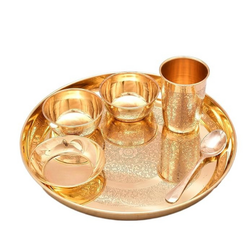 6 Piece Pure Brass Dinner Set