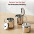 Vinod Stainless Steel 3 Pieces Jumbo Tea Set 1400 ml Tea Pot 250 ml Milk Pot and 250 ml Sugar Pot Highest Grade Steel Mirror Finish Rust Free