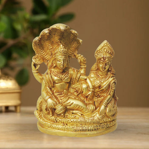 Brass Vishnu Laxmi With Shesnag 0.79Kg