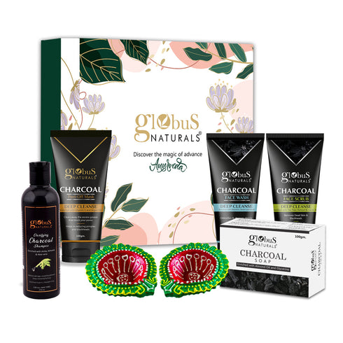 Globus Naturals Charcoal Diwali Glow Gift Box Set of 5
