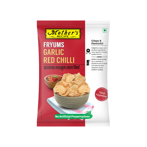 Mothers Recipe Pune Garlic Red Chilli Fryums Papad