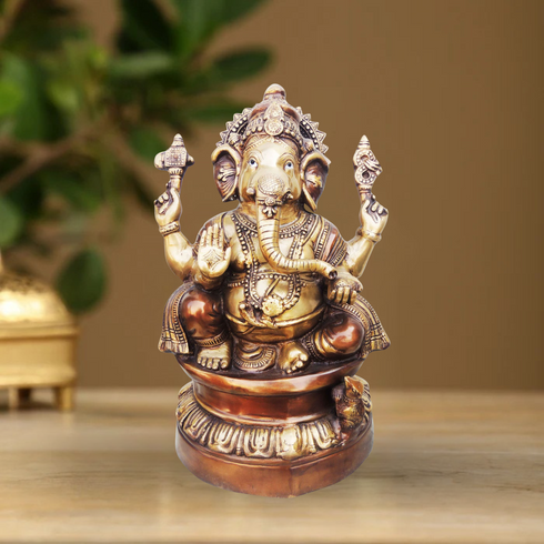 Brass Ganesh Ji Statue 11.715Kg