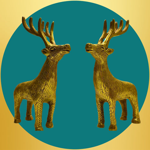 Tamas Brass Couple Deer Sculptures Home Decor Statue/Idol