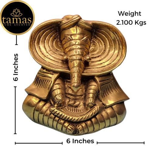 Tamas Brass Handcrafted Antique Style Ganpati Ganesha Bhagwan Statue / Idol with Antique Finish (Pack of 1)