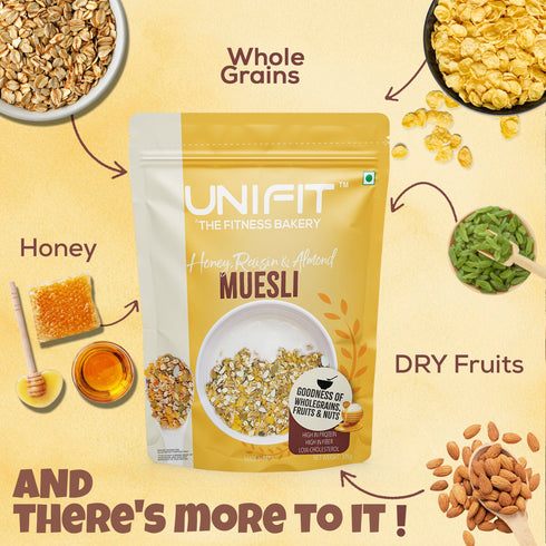 UNIFIT Muesli with Honey| Raisins & Almonds