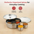 Vinod Hammered Stainless Steel Masala Dabba Spice Box with 7 Containers Spoon and Inner Lid Rust Resistant High Quality Build No 12