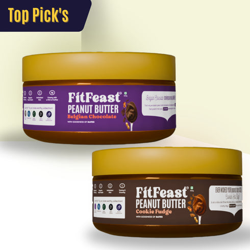 Fitfeast Belgian Chocolate & Cookie Fudge Peanut Butter (150g Each)