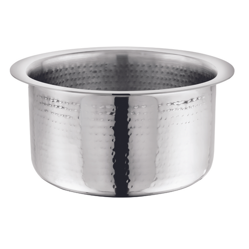 Vinod Stainless Steel Claro Hammered Tope Patila Set of 3 Capacity 1.8 Liter 3 Liter and 4.6 Liter